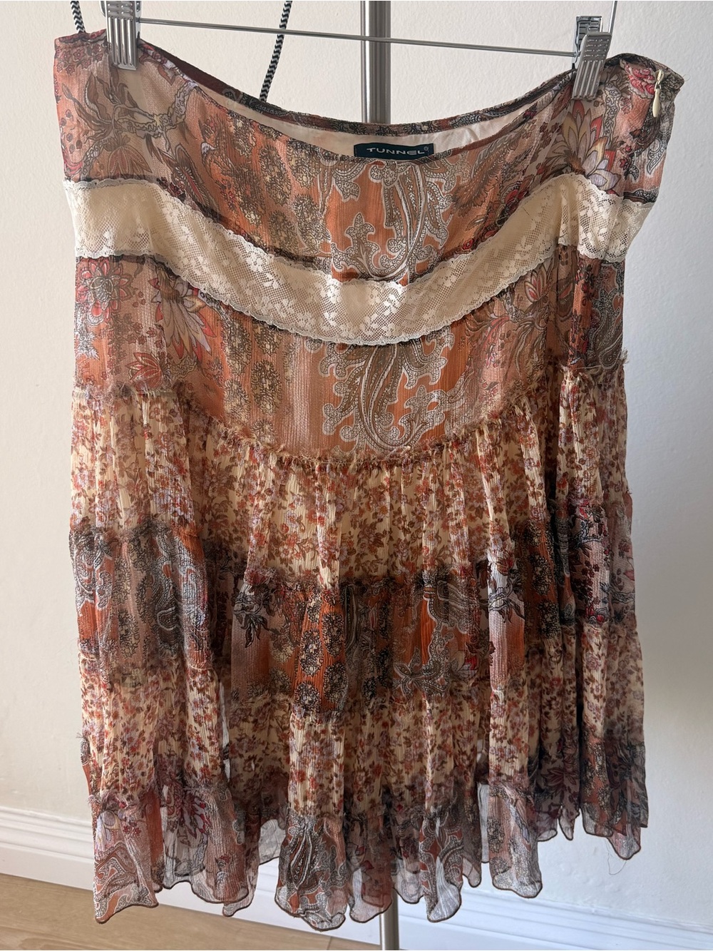 Vintage Tiered Midi Skirt Made in Italy
